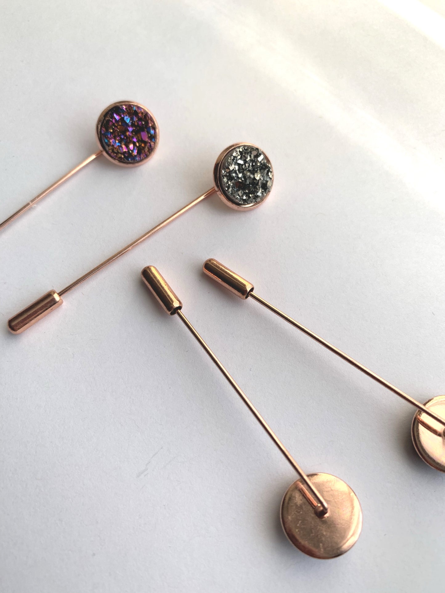 Cluster pins rose gold