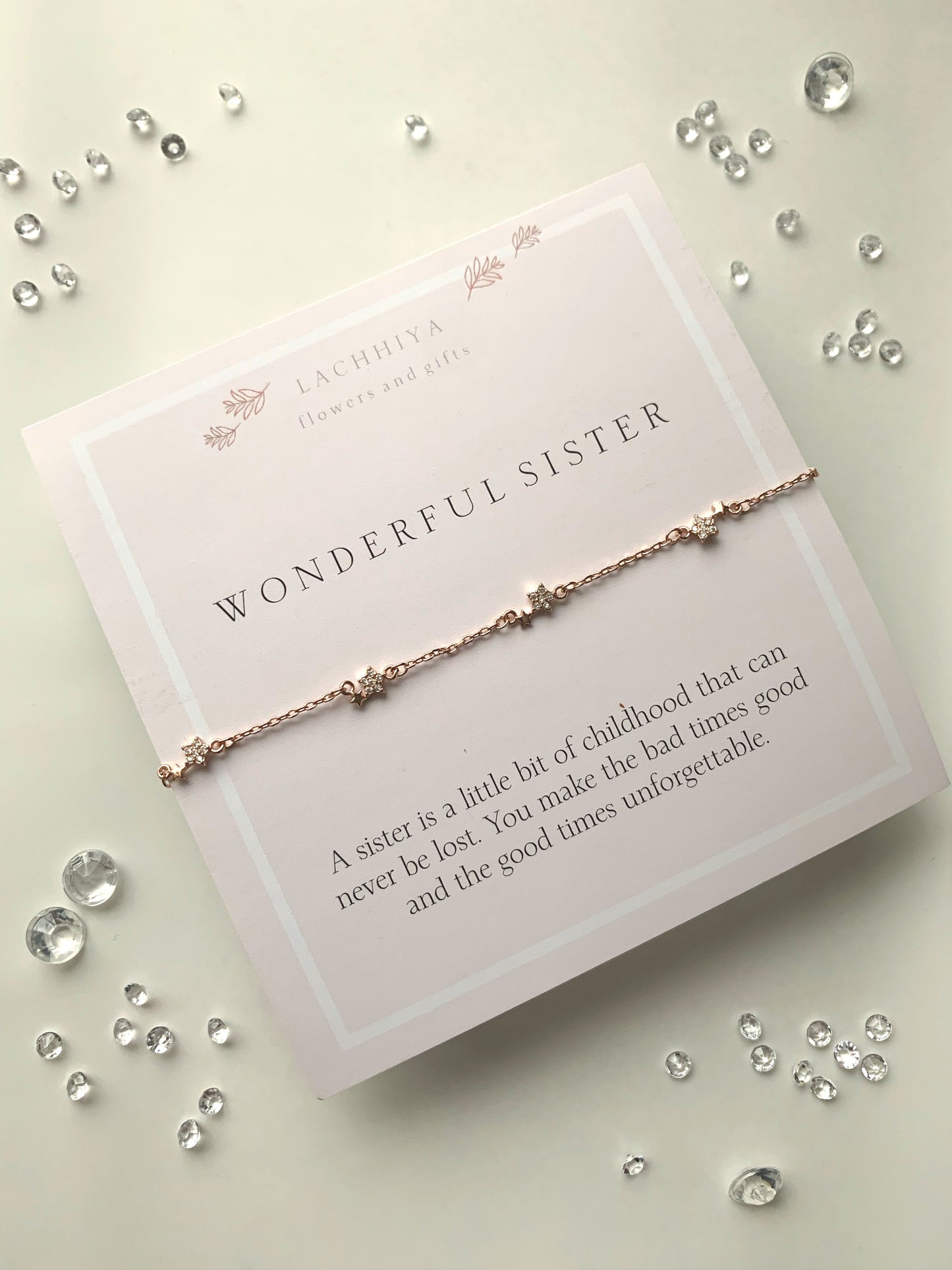 Sister with rose gold stars