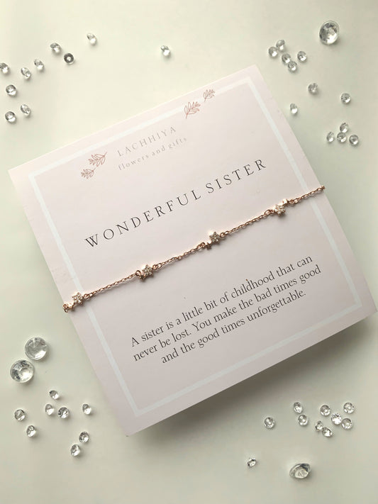 Sister with rose gold stars