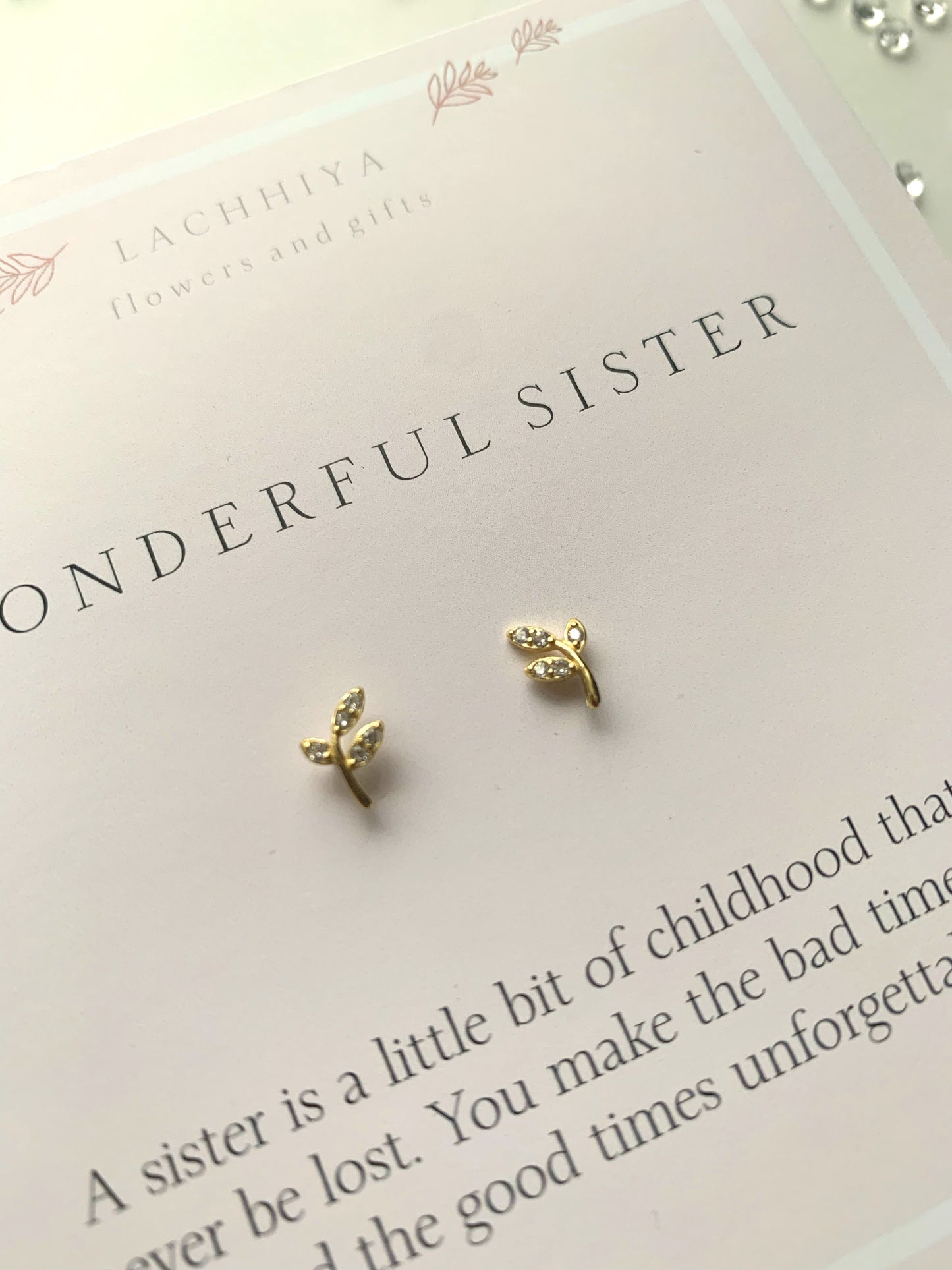 Sister with leaf earrings