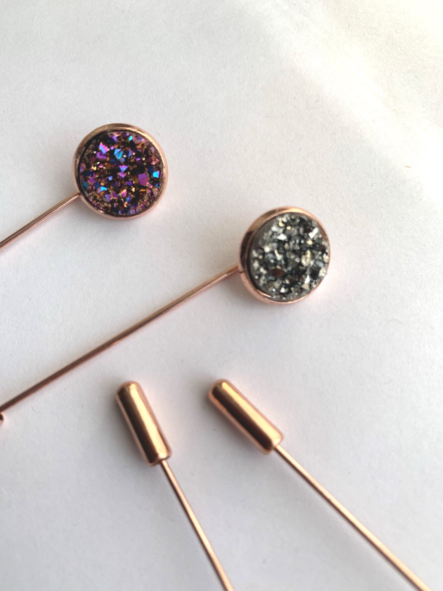 Cluster pins rose gold