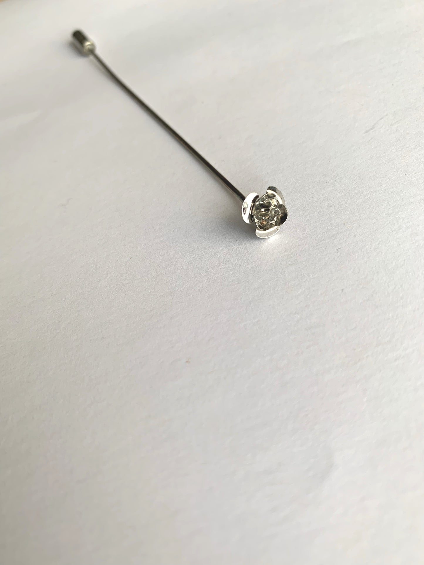 Open rose long pin