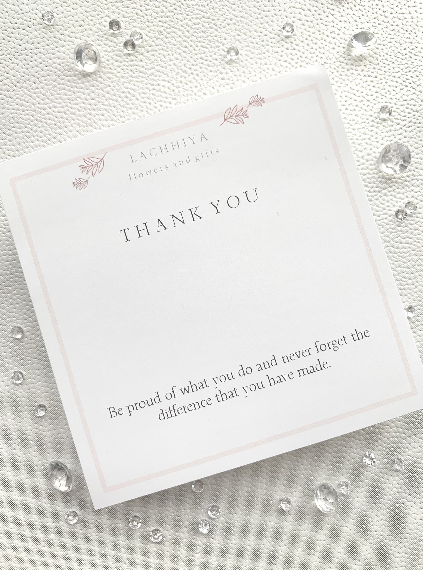 Thank you with beads and diamonds