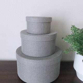 Grey round box