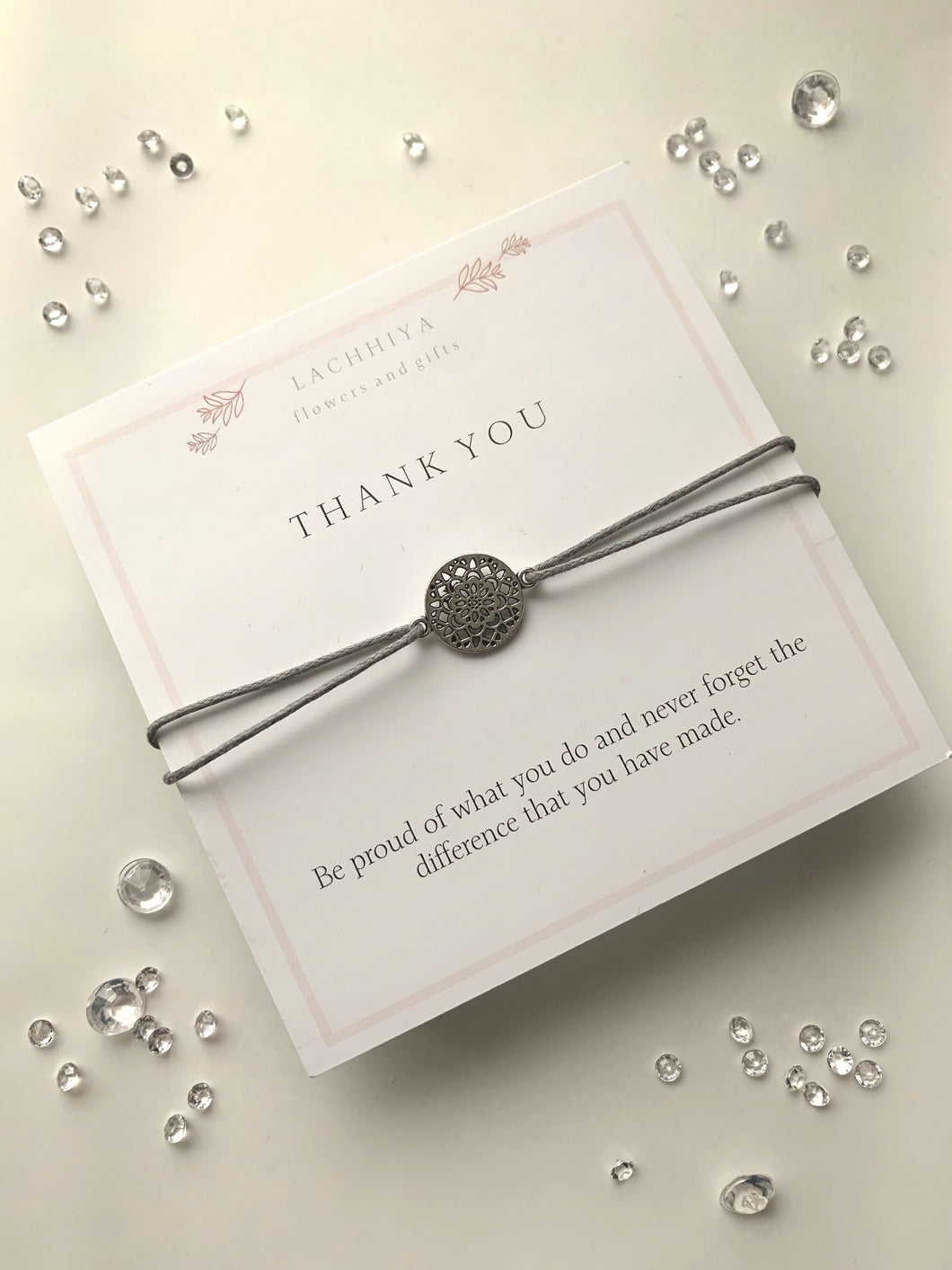 Thank you with floral charm