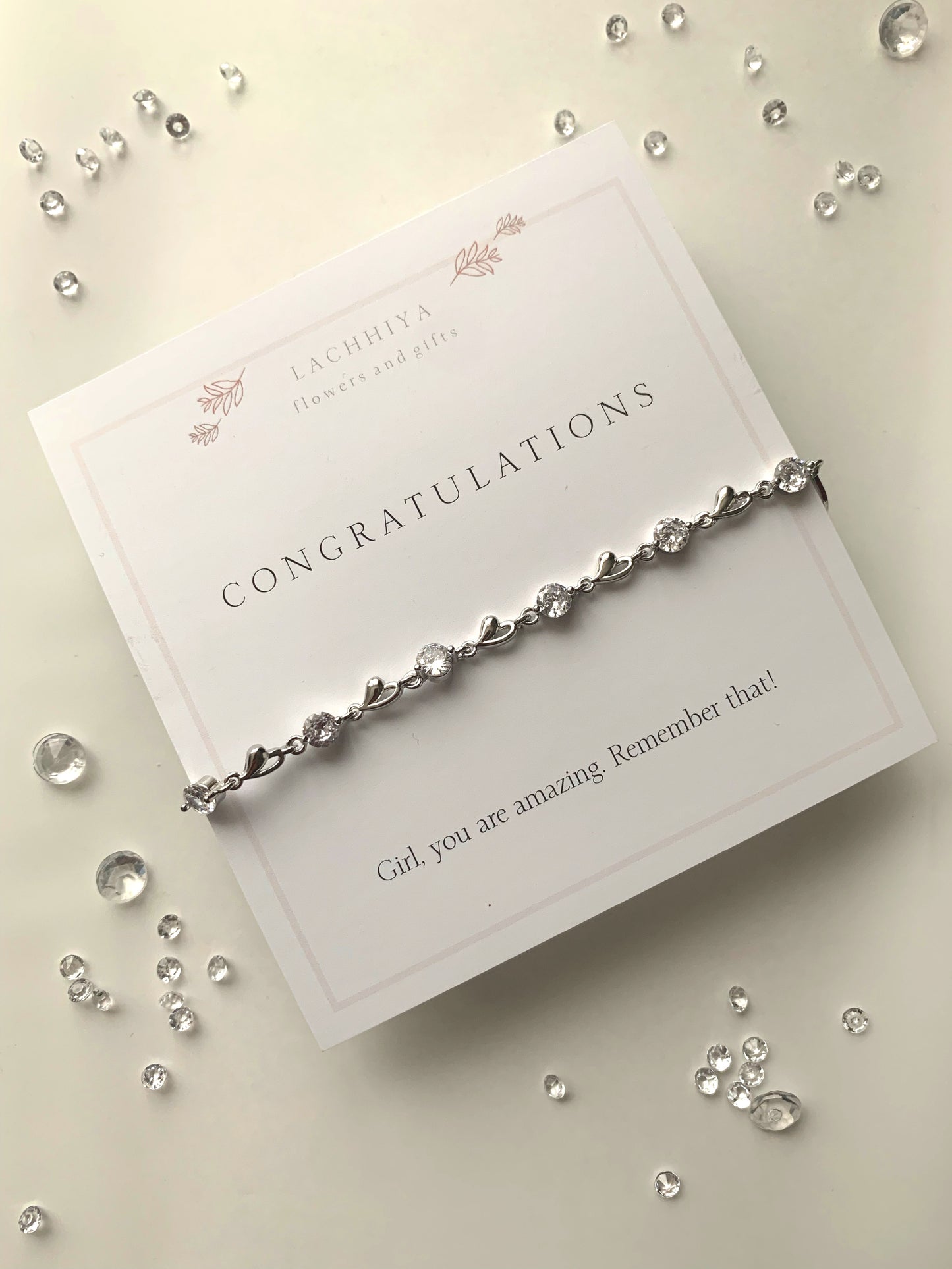 Congratulations with diamonds