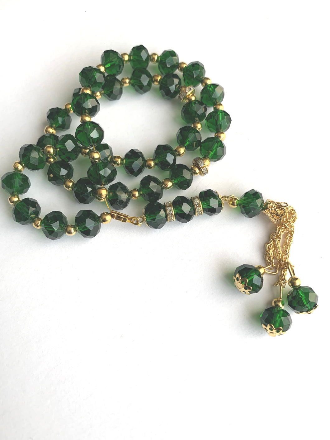 Prayer beads emerald green