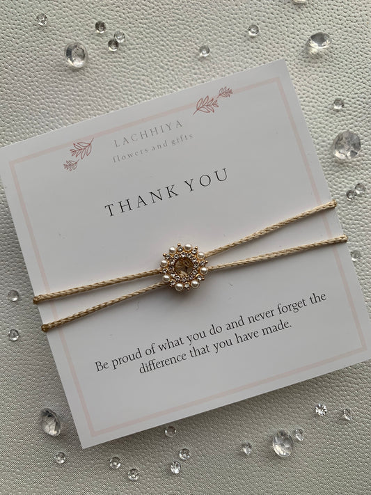 Thank you with beads and diamonds