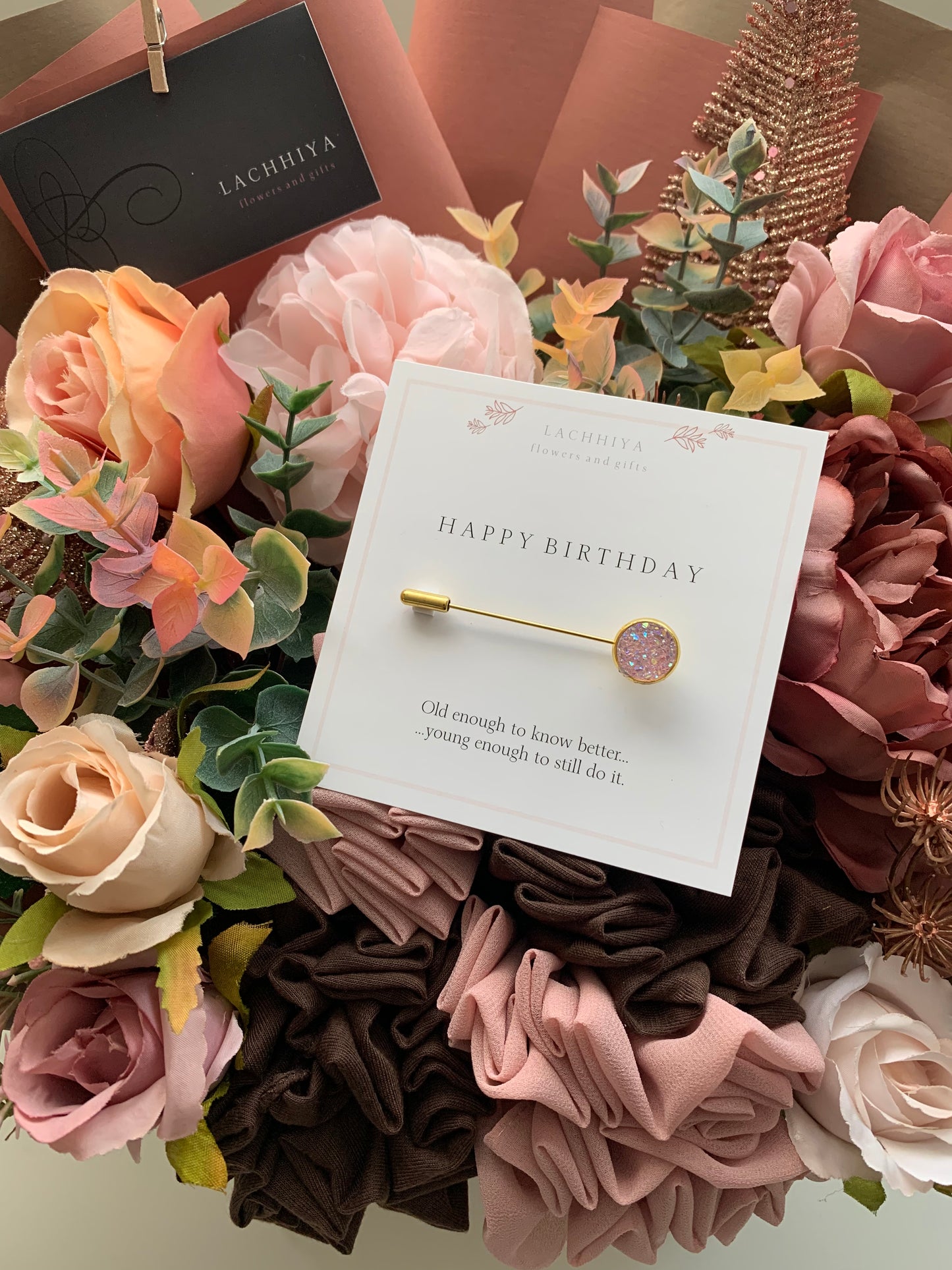 Happy birthday with lapel pin