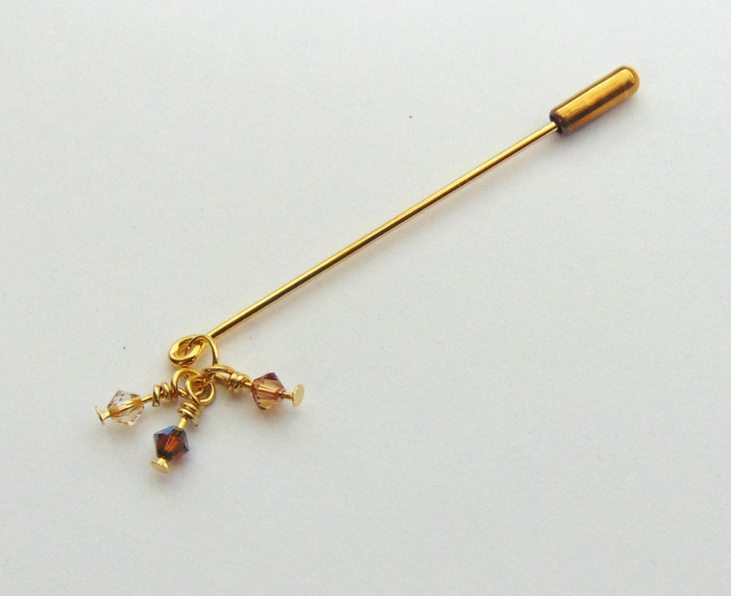 Swarovski gold pin