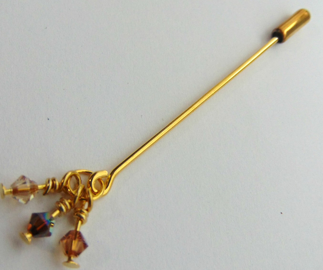 Swarovski gold pin