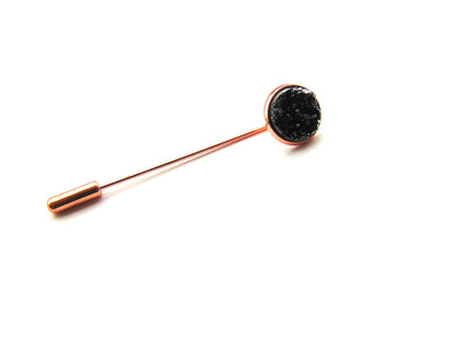 BLACK CABOCHON PIN