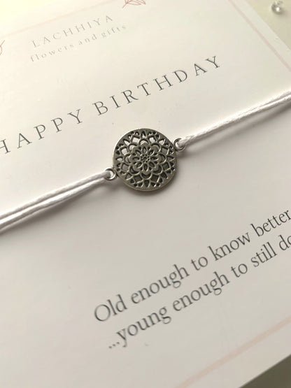 Happy birthday with floral charm