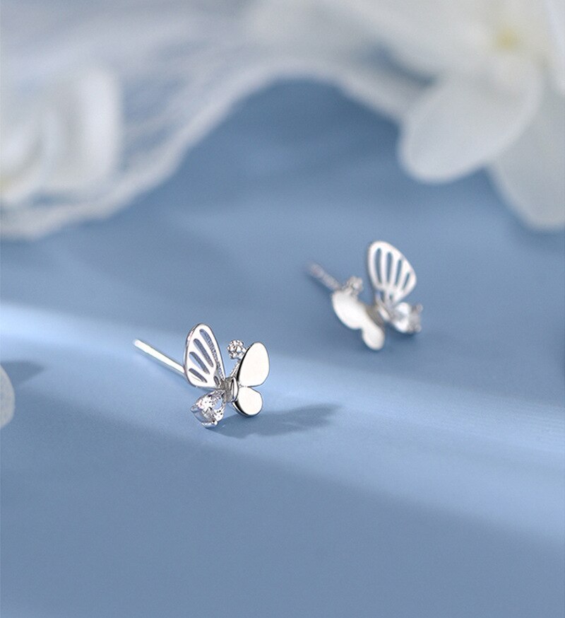 Thank you with butterfly studs