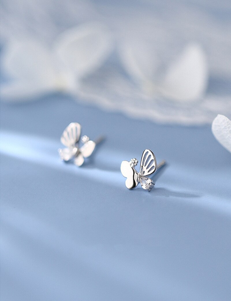 Thank you with butterfly studs